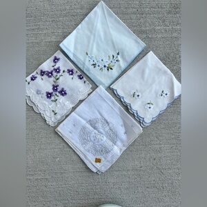 Vintage 1950s Swiss Hand Embroidered Cotton Handkerchiefs – Made in Switzerland